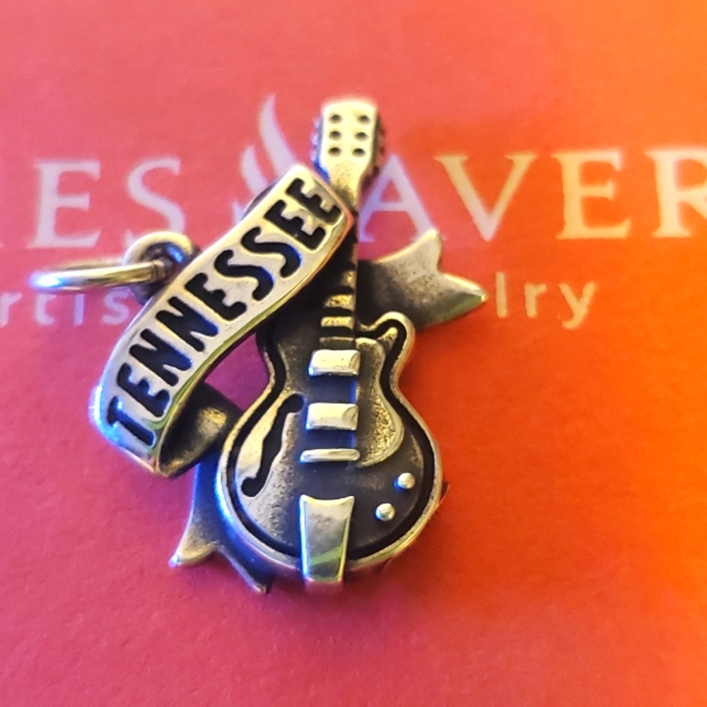 James Avery Retired Tennessee Guitar Charm, uncut loop